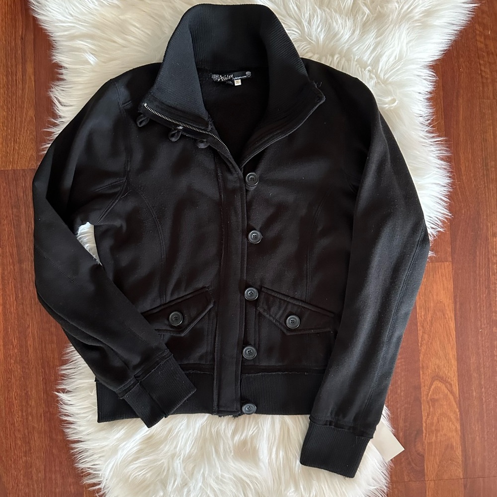 Cotton Button Zip Up Jacket Coat - image 3